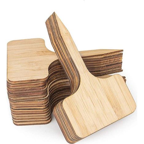 40PCS Etiquette Jardin Exterieur, Etiquette Potager T-Type 6 x 10 CM, Etiquettes de Plantes Réutilisable, Étiquettes en Bois pour Plantes