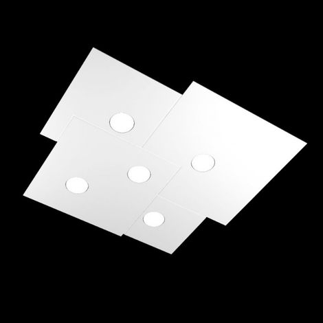 Plafonnier Carré Toplight 5 Lumières Plate Avec Douille Gx53, Structure Blanche, Design Moderne 73X67X3Cm (1/5)