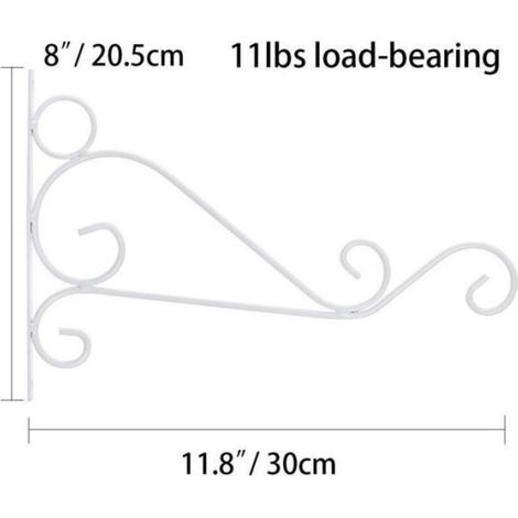 2 Pièces Supports Panier Suspendus Extérieur, Crochets Jardin Métal Blancs, Crochets 30cm Longueur pour Paniers Suspendus (1/5)