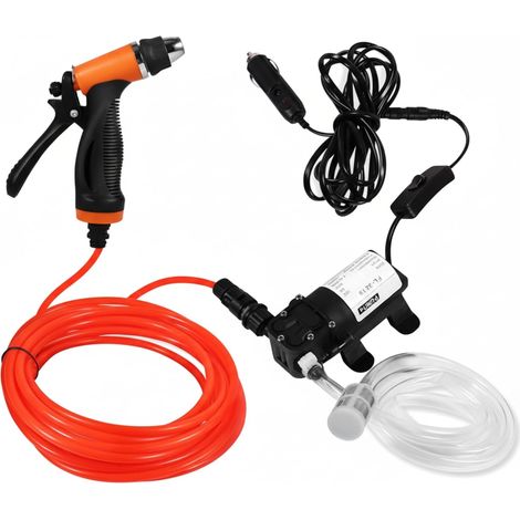 Kit De Rondelle de Lavage Portable pour Voiture Électrique, 12V 80W Pompe à Eau Pistolet de Pulvérisation avec Tuyau, pour Auto, Animal Domestique, Fe (1/5)