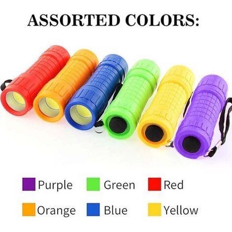 Set di 6 torce a LED, torcia con impugnatura antiscivolo per lavoro, ciclismo, campeggio, lettura, passeggiate, escursionismo (1/4)
