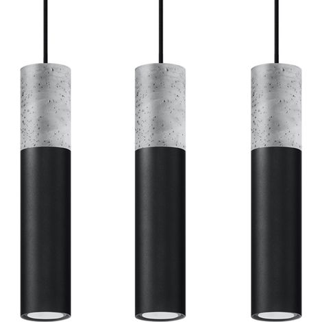 BORIGIO 3 GU10 Hängelampe Schwarz Beton SOLLUX SL.0652 (1/5)