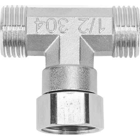 Dreiwege-Rohrverbinder, T-Stück, Edelstahl 304, Schlauchverbinder, G1/2-Rohradapter für Wasser und Luft, Innengewinde (1/5)