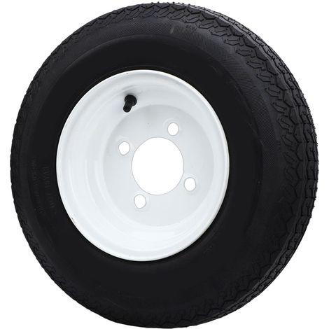 4.80 8 Inch Heavy Duty Trailer Tyre Wheel Set Puncture Proof Wheel Set with Hole Rim for Travel Trailers Motorhomes Utility Metal Construction (1/5)