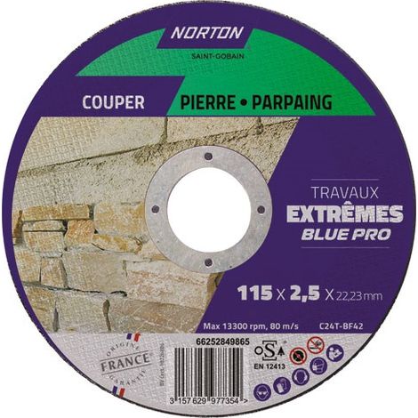Disco da taglio con mozzo spostato esterno, materiali 115x2,5x22 - Norton