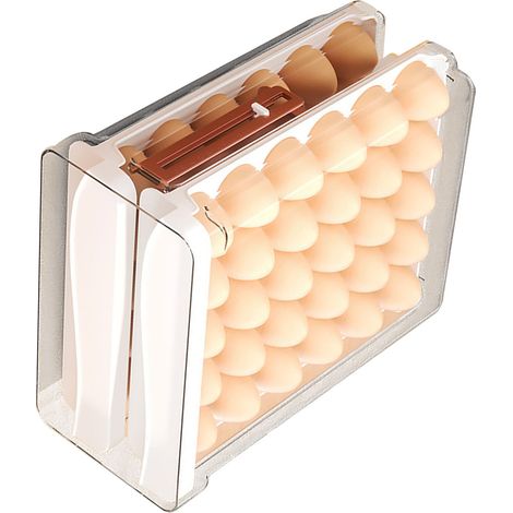 Boîte de stockage pour œufs réfrigérateur [Plastique sécurisé] [Modèle ECO] [Empilable et transparent] (1/3)