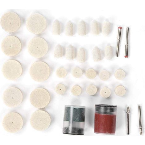 Lot 36 pads feutre laine – meules lustrage – accessoires polissage – meuleuse électrique (1/5)