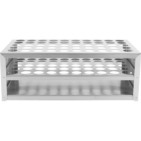 Support 50 Emplacements Conception Multi-trous pour Tubes à Essai en Acier Inoxydable Diamètre ≤17mm, pour Stockage et Tests en Laboratoire (1/5)