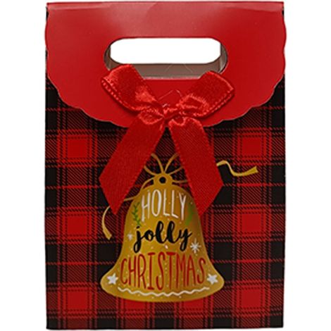 Busta regalo sacchetto tessuto scozzese per regali natalizi -Albero (1/4)