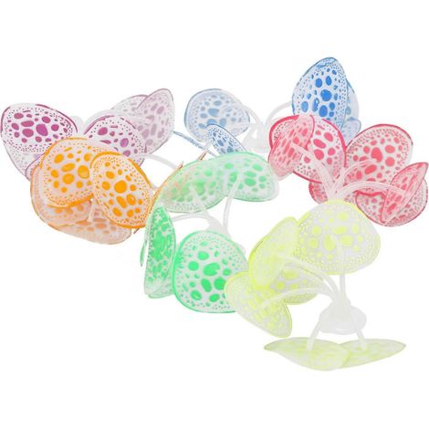 Décorations pour aquarium : corail, aquarium à poissons, plantes artificielles fluorescentes en silicone (1/3)