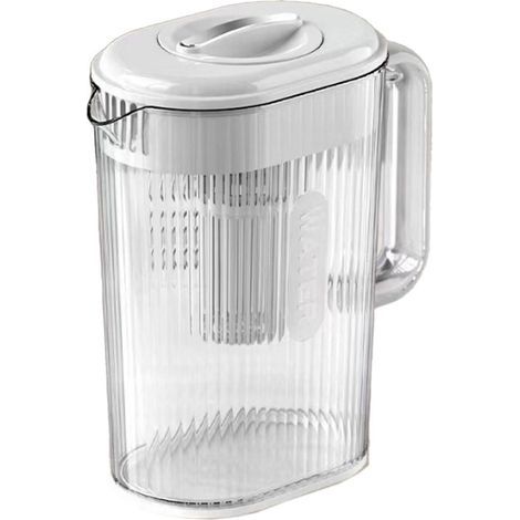 Kaltwasserspender aus Glas mit integriertem Filter – Großes Fassungsvermögen für Zuhause und Kühlschrank – Für heiße und kalte Getränke – Ergonomischer Griff – Ideal für Kräutertees und zur Flüssigkei (1/5)