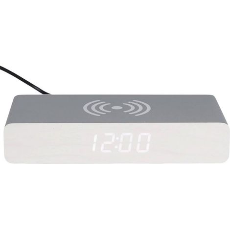 Réveil chargeur induction gris