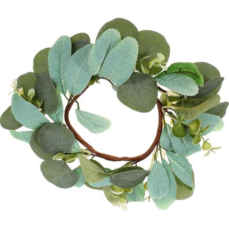Couronne de bougies et fleurs artificielles (3 pièces) pour décoration de printemps et décoration intérieure (1/5)