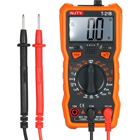 Mini-Digitalmultimeter mit 1999 Zählwerten, berührungsloser Multifunktionsanzeige und hintergrundbeleuchtetem LCD-Display