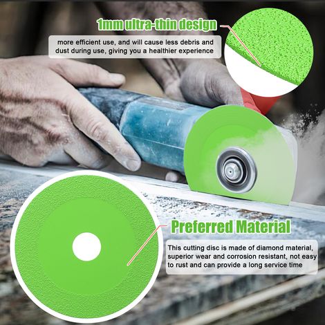 Disco de corte multifuncional de 100 mm para vidrio, cerámica y otros materiales. Disco de corte fino con revestimiento de diamante para azulejos y botellas. Compatible con amoladoras angulares de 100 (1/2)