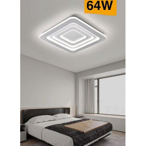 Trade Shop - DECKENLEUCHTE C46 QUADRATISCHER EFFEKT MODERNE LED 64W DECKENLEUCHTE LICHT 3000K-6500K - (1/4)