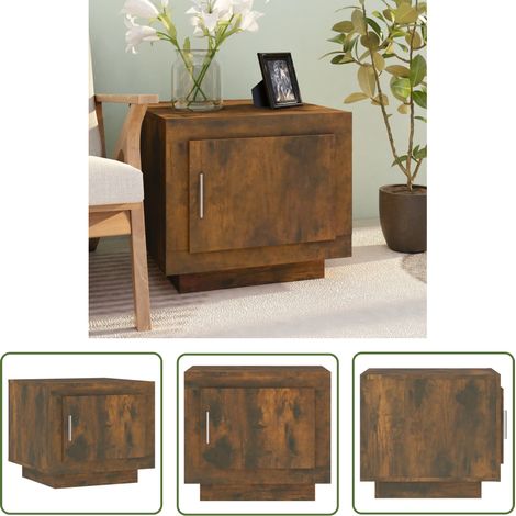 The Living Store Couchtisch Räuchereiche 51x50x45 cm Holzwerkstoff - Couchtisch - Wohnzimmerschreibtisch - Holzmöbel - Sideboard - Regal (1/5)