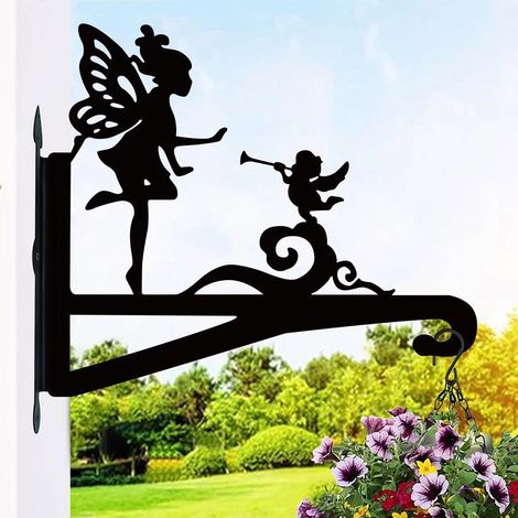 Support De Suspension En Fer - Pour Paniers À Plantes Balcon Jardin Cour Extérieur - 40 x 31 x 8 cm - 380 g (1/3)