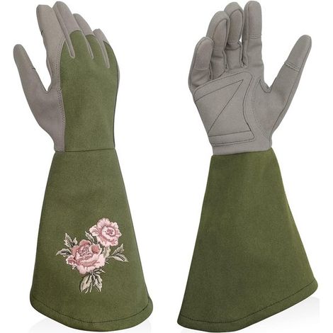 Guantes de jardinería de piel sintética para mujer - Protección total contra espinas - Resistentes a pinchazos (1/5)