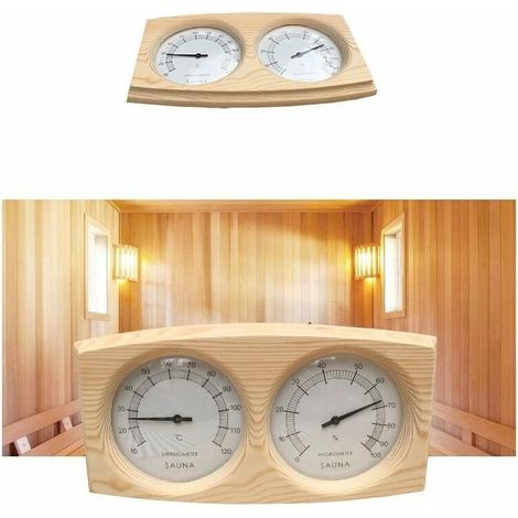 Thermohygromètre pour sauna, hygromètre, thermomètre en bois, accessoires de sauna, thermomètre d'humidité de table unique pour sauna (1/4)