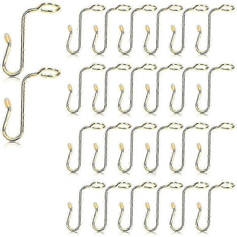 Crochets compatibles avec cintres, lot de 50, couleur or. Compatibles avec les cintres plus longs. (1/5)