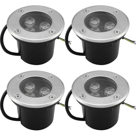 GABRIELLE Spot led extérieur encastrable 4 PACK 3W IP65 Spot Encastrable Terrasse Rond 270 Lumen Lampe d\'éclairage pour Jardin Chemin Cour Garage,230V AC85-265V Blanc Chaud