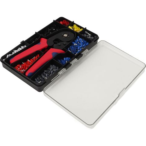 Jeu de 1201 embouts électriques à sertir, pinces rouges incluses, connexions sans soudure, kit de bornes à froid pour câblage domestique et automobile. (1/5)