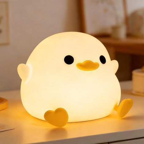 DoDo Canard Veilleuse, Veilleuse pour Enfants en Silicone à Lumière Variable, Lampe de Chevet avec Minuterie et Commande Tactile pour Enfant Adulte Chambre Décoration Cadeau Nouveau-né (1/5)