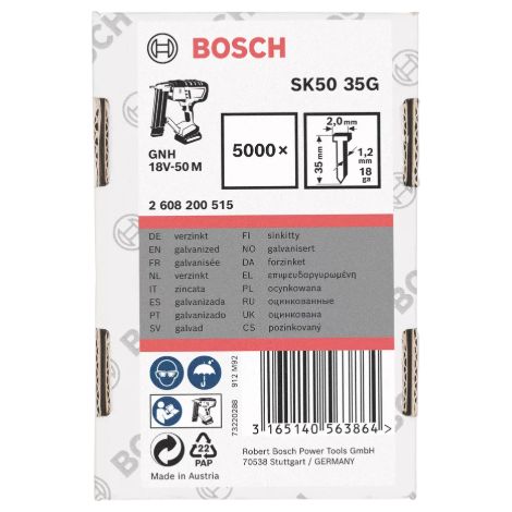 CONFEZIONE 5000 CHIODI PER LEGNO BOSCH SK50 35G DA 35mm - 2608200515