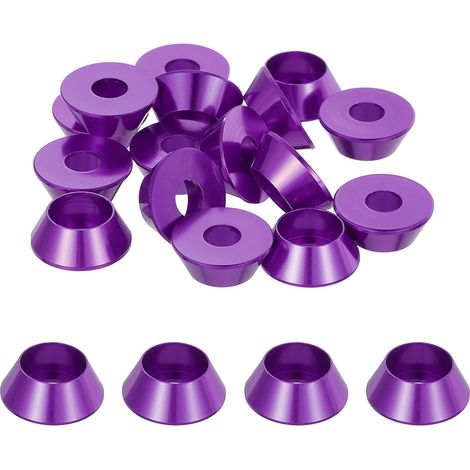 20 Pièces Rondelles à Tête Fraisée, Rondelles de Tasse M5 x 14 mm, Rondelle Fraisée, Rondelle Boulon En Aluminium Pour vis à tête, tige filetée, Accessoires Mécaniques, Violet (1/5)