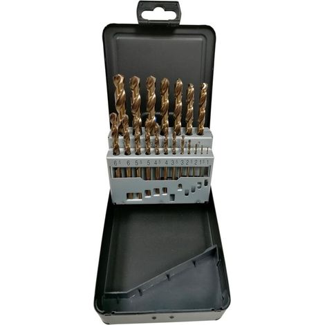 Forets hss m35 cobalt 5% de 1 à 10 mm coffret de 19 forets - Forets hss m35 cobalt 5% de 1 à 10 mm coffret de 19 forets (1/2)