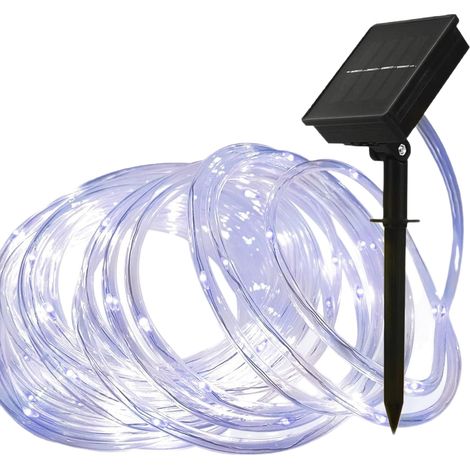 m lange Solar-Lichterkette mit 50 warmweißen LEDs, flexiblem Kupferkabel für Außendekoration, Garten, Hof und Partys - x-x (1/3)