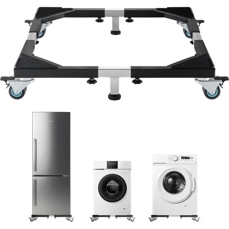 VEVOR Supporto per Frigorifero Base Mobile, Carico 544 kg Supporto per Lavatrice con 8 Ruote Gemelle Bloccabili e 4 Freni, Carrello per Mobili Regolabile 584,2 mm-929,64 mm per Lavatrice Asciugatrice