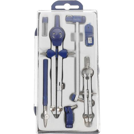 1 jeu de 7 compas multifonctionnels pour dessin, outils pratiques (bleu)-17X5.3X1CM-Blue (1/3)