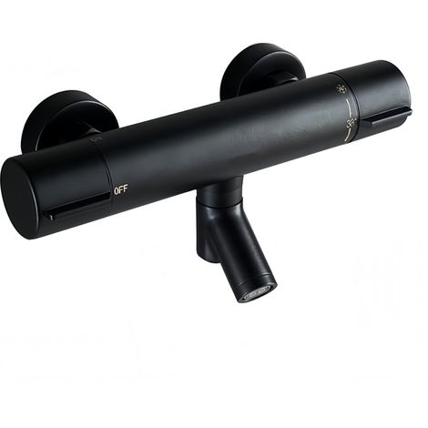 Mitigeur baignoire Thermostatique de Douche 38℃ Bain noir (1/5)