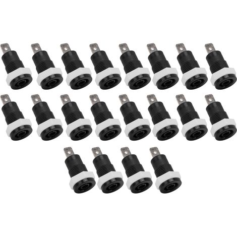 20 Pièces Connecteurs Banane Femelle 4mm Laiton pour Camping-Cars, Bateaux, Véhicules - Noir (1/5)