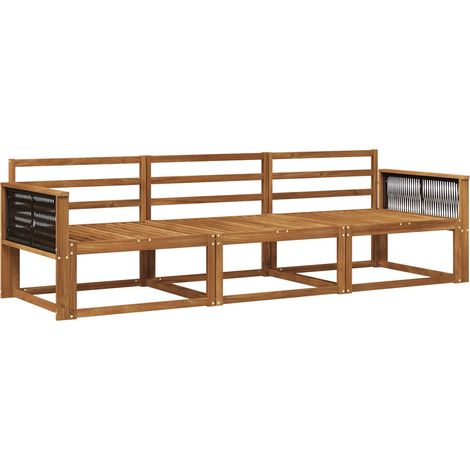 Outdoor-Sofagarnitur 3 pcs Natur Massivholz Akazie vidaXL (1/4)