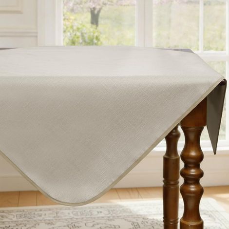 Petite Toile Cirée Carrée 80×80 cm Extérieur en PVC, Kaki, Effet Lin avec Bordure Élégante, Imperméable Antitache, Lavable, Printemps, Très Pratique, pour Café, Balcon, Terrasse et Pâques (1/5)