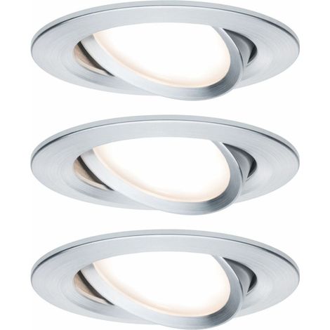 Paulmann 93487 Nova Einbauleuchte 3er Set  LED LED 18 W Aluminium (gedreht)