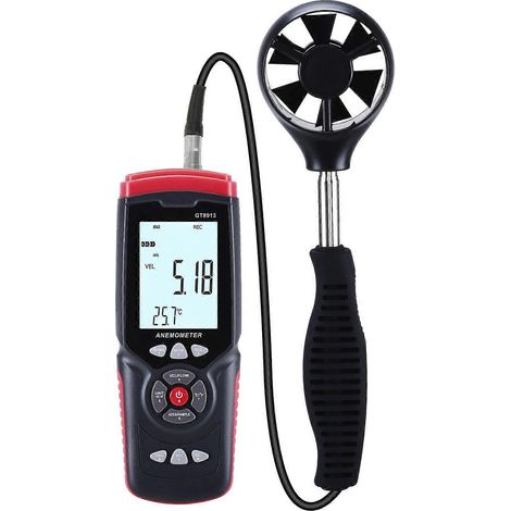 Anémomètre à fil chaud numérique portable GT8913 avec écran LCD, pile non incluse (1/4)