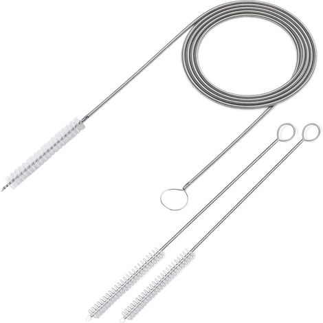 Cepillo de alambre largo para limpiar el drenaje del techo corredizo del automóvil y el refrigerador, 60 pulgadas x 2/5 pulgadas