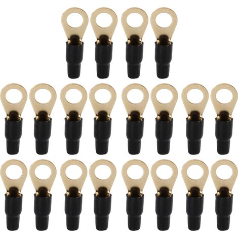 20 connecteurs terminaux en cuivre pour câble 4GA, bagues à sertir pour boîte de distribution ou véhicule (1/5)