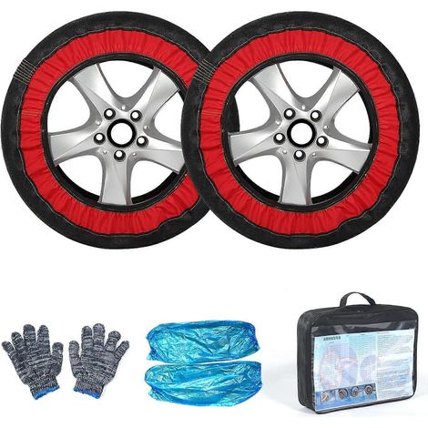Chaussettes à neige pour pneus de voiture, sans endommager le moyeu, antidérapantes, extrêmement robustes et résistantes au froid.