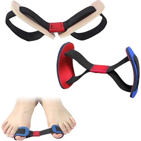 2 Stück Hallux Valgus Orthese, Zehentrenner, elastisches Band für die Füße, für Männer und Frauen, zur Linderung von Ballenzehenschmerzen (2 Farben)