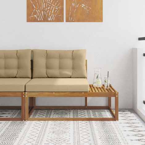 vidaXL  Outdoor End sofa  with Cushion Natural 115 x 83 x 73 cm