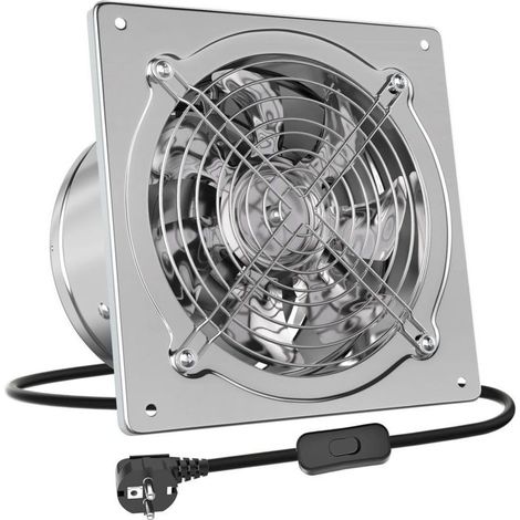 Extracteur d'air 150mm Ventilateur Mural 525m³/h avec Clapet Anti-Retour Matériau Métallique avec EU Plug pour Bureau Grenier Garage Cuisine (1/5)
