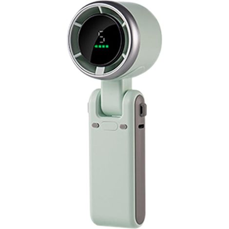Ventilateur portable pliable avec affichage numérique - Mini ventilateur portable à 5 vitesses, rechargeable par USB et longue durée de vie, idéal pour le bureau, les voyages et les activités de plein (1/5)