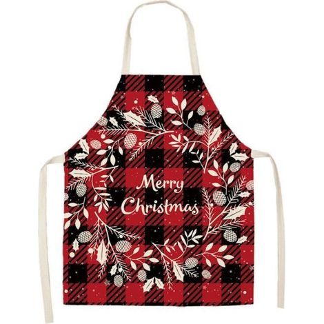 Tablier de Cuisine - SHLK - Schwarz-Rot kariert - 38x47 cm - Waschbar - Moderner Stil