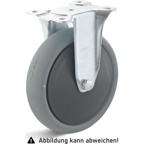 Rollcart TPE-ESD Bockrolle Ø200x50mm in grau 220kg Tragkraft mit Kunststoff-Felge