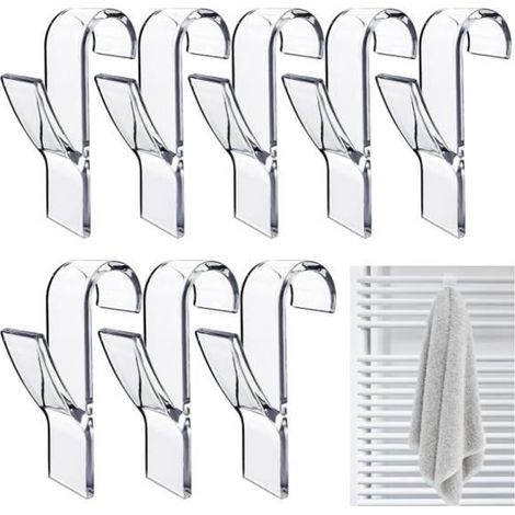 Crochet Radiateur - Non spécifié - 8 Pcs - Transparent - Plastique - Salle de bain (1/4)